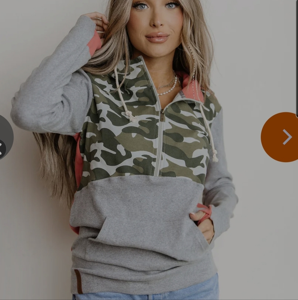 AMPERSAND AVE Camo Halfzip Hoodie